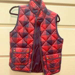J. Crew buffalo check puffer vest